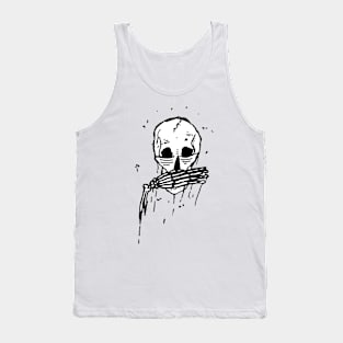 Dark and Gritty Skull Covering It's Mouth Tank Top